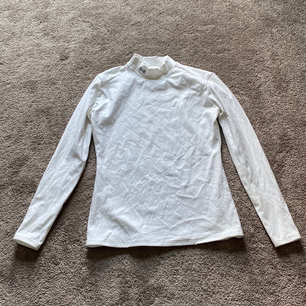 Under Armour ColdGear White Mock Neck Compression Base Layer Top SIZE XL